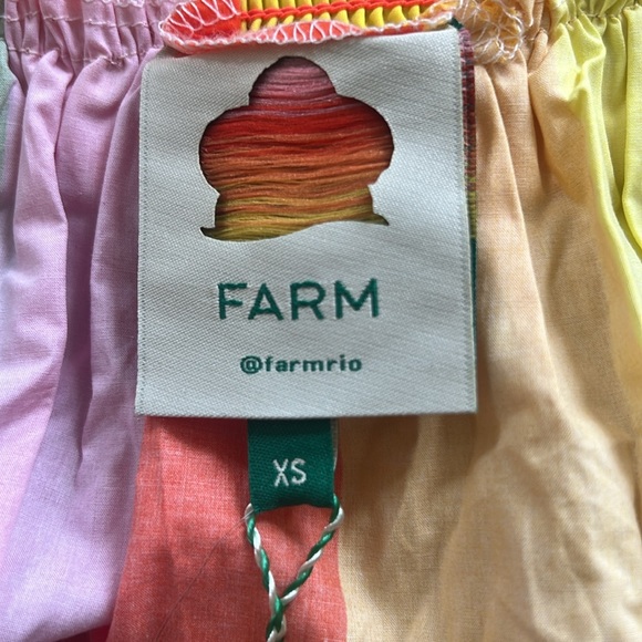 NWT Farm Rio Anthropologie neon summer striped sundress - XS - Picture 4 of 9